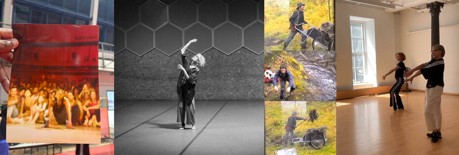 Images L to R: Kris Lee image courtesy of the artist; Wendy Perron by Ardaud Beelen for TicTac; Steve Paxton in screen captures from video by cw; Emily Coates & Iréne Hultman still from video.