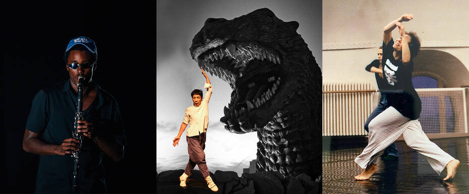 Images from L: Nile Harris by Ahad Subzwari; Yoshiko Chuma by by Julie Lemberger; Lisa Kraus courtesy of the artist.