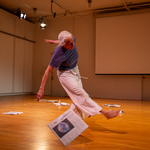 K.J. Holmes — <a href="https://cathyweis.org/calendar/april-19-2026-video-by-simone-forti-performance-by-kj-holmes/" target="outside">april-19-2026-video-by-simone-forti-performance-by-kj-holmes</a> <br/> Photo by Rachel Keane